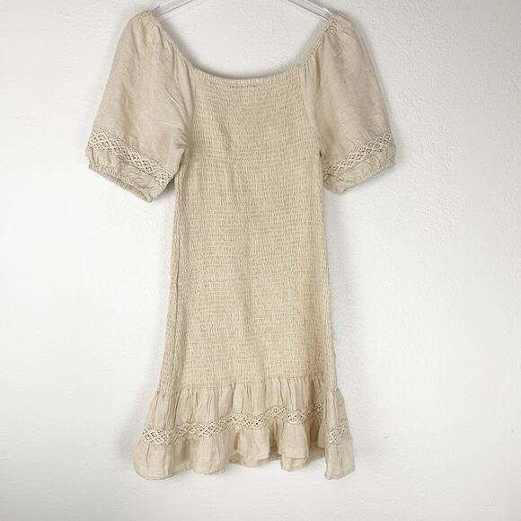 Sincerely Jules Dress Womens Small Smocked Cottagecore Boho Peasant Western Mini - Picture 4 of 7